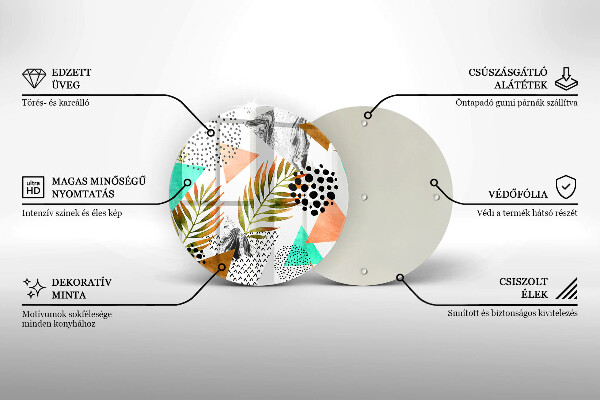 Tocător de bucătărie Model de frunze Boho