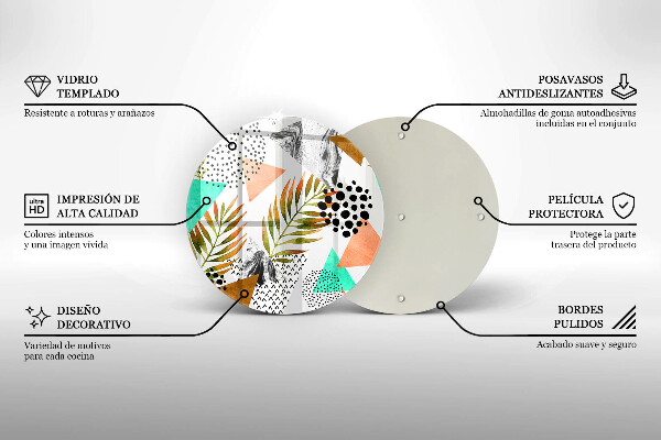 Tocător de bucătărie Model de frunze Boho