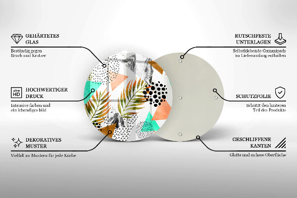 Tocător de bucătărie Model de frunze Boho