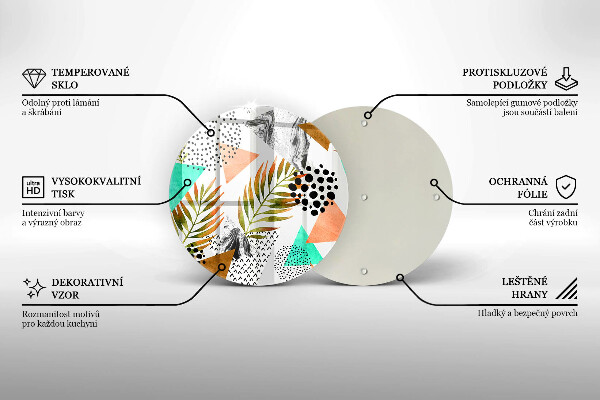 Tocător de bucătărie Model de frunze Boho