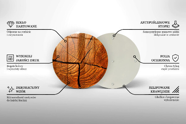 Tocător de bucătărie Structura trunchiului din lemn