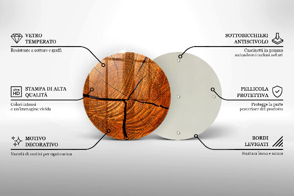 Tocător de bucătărie Structura trunchiului din lemn