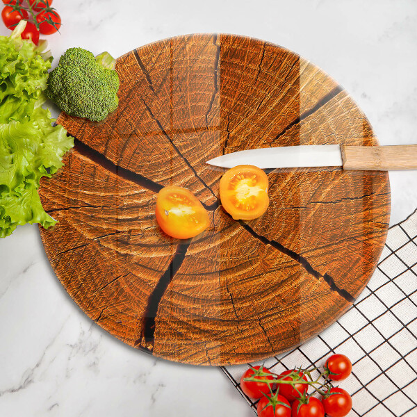 Tocător de bucătărie Structura trunchiului din lemn