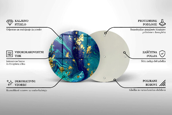 Tocător de bucătărie Abstracție cu aur