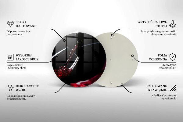 Tocător de bucătărie Un pahar de vin roșu