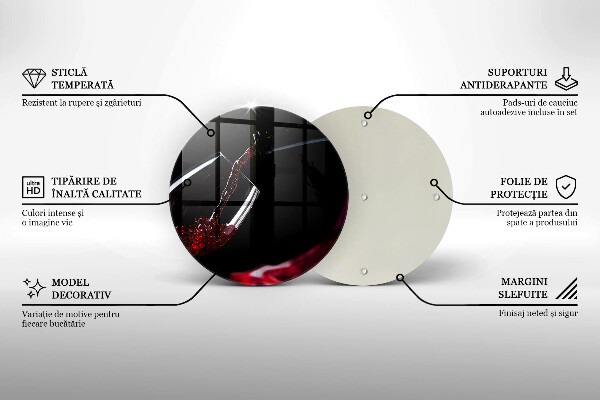 Tocător de bucătărie Un pahar de vin roșu