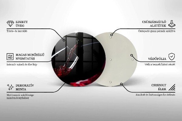 Tocător de bucătărie Un pahar de vin roșu