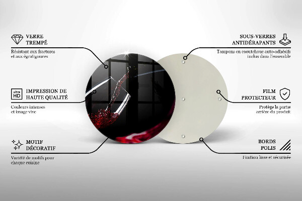 Tocător de bucătărie Un pahar de vin roșu