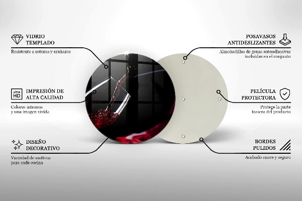 Tocător de bucătărie Un pahar de vin roșu