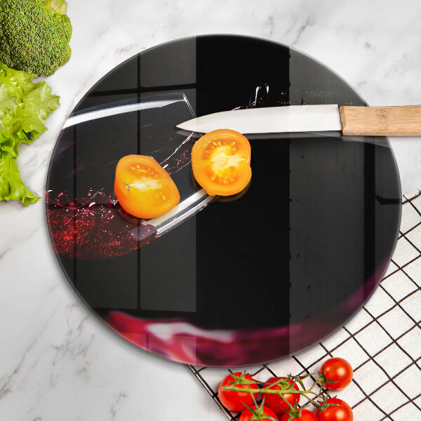 Tocător de bucătărie Un pahar de vin roșu