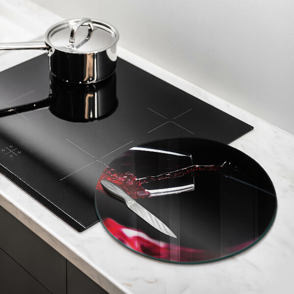 Tocător de bucătărie Un pahar de vin roșu