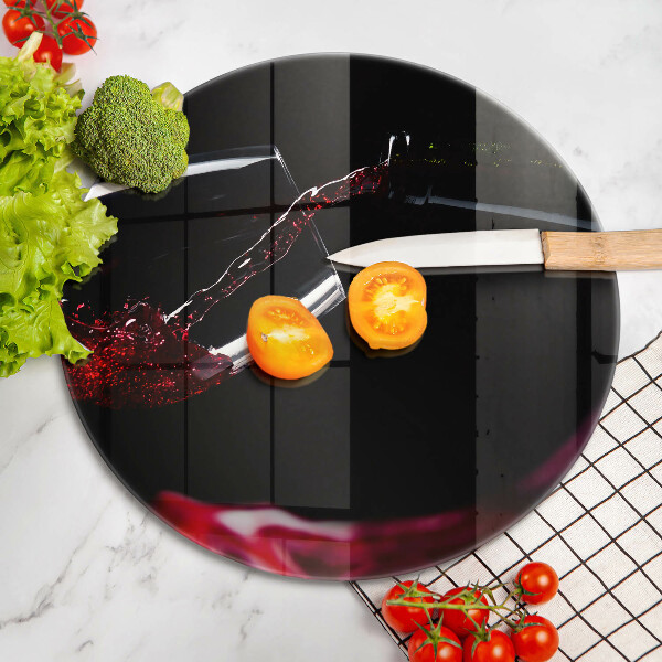 Tocător de bucătărie Un pahar de vin roșu