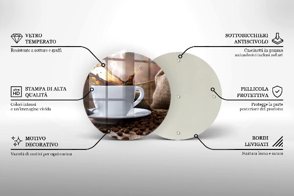 Tocător de bucătărie ceașcă și boabe de cafea