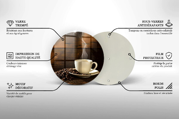 Tocător de bucătărie Cana de cafea din lemn