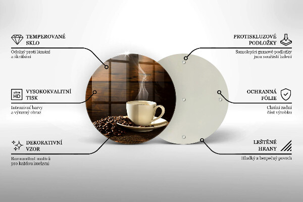 Tocător de bucătărie Cana de cafea din lemn