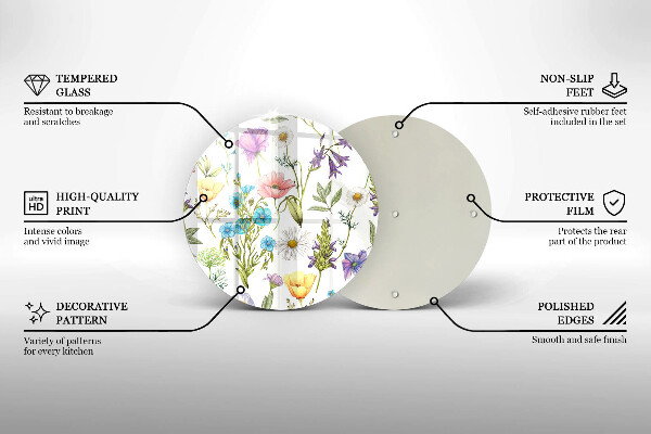 Tocător de bucătărie Ilustrație cu flori