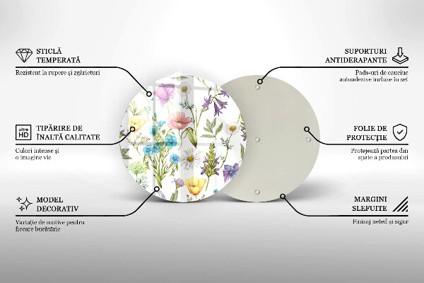 Tocător de bucătărie Ilustrație cu flori