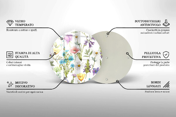 Tocător de bucătărie Ilustrație cu flori