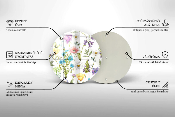 Tocător de bucătărie Ilustrație cu flori