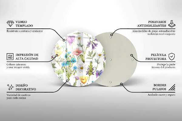 Tocător de bucătărie Ilustrație cu flori