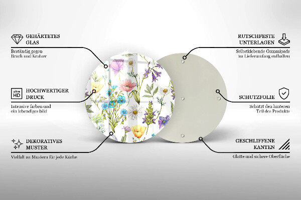 Tocător de bucătărie Ilustrație cu flori