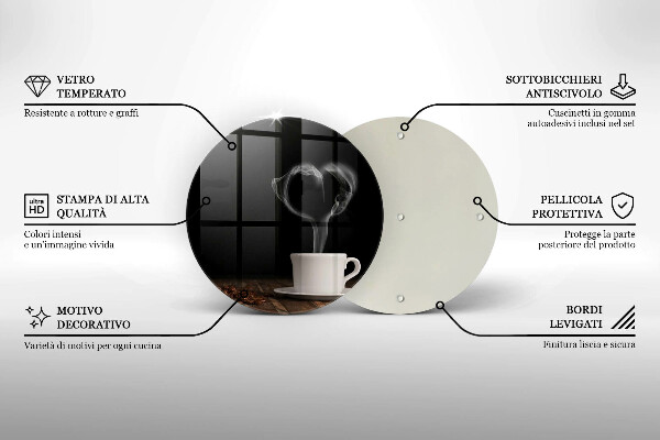 Tocător de bucătărie Inimă de ceașcă de cafea