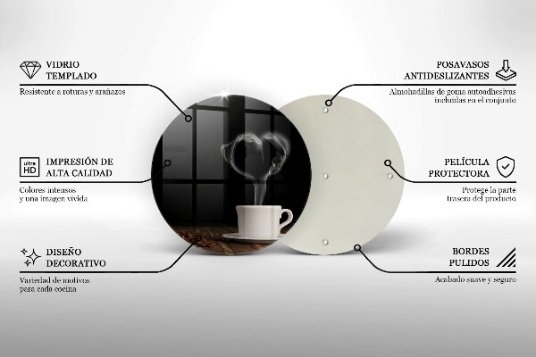 Tocător de bucătărie Inimă de ceașcă de cafea