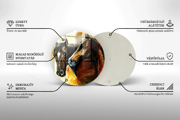 Tocător din sticlă Animale cai