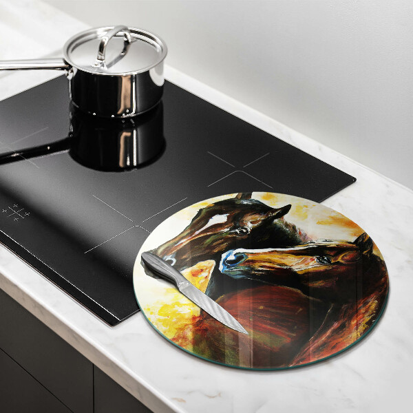 Tocător din sticlă Animale cai