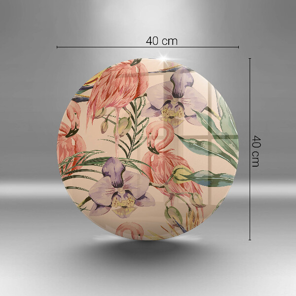 Tocător din sticlă Ilustrație cu flamingo