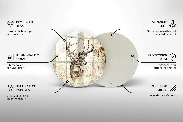 Tocător de bucătărie Ilustrație de animale de cerb