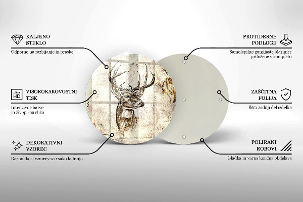 Tocător de bucătărie Ilustrație de animale de cerb