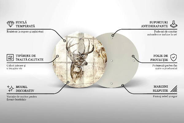 Tocător de bucătărie Ilustrație de animale de cerb