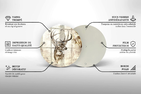 Tocător de bucătărie Ilustrație de animale de cerb