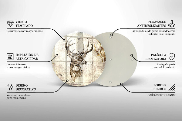 Tocător de bucătărie Ilustrație de animale de cerb