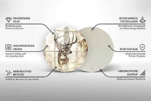 Tocător de bucătărie Ilustrație de animale de cerb