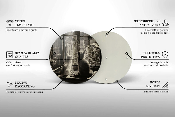 Tocător de bucătărie Orașul pisicilor și fereastra