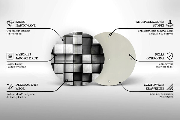 Tocător de bucătărie Pătrate 3D abstracte