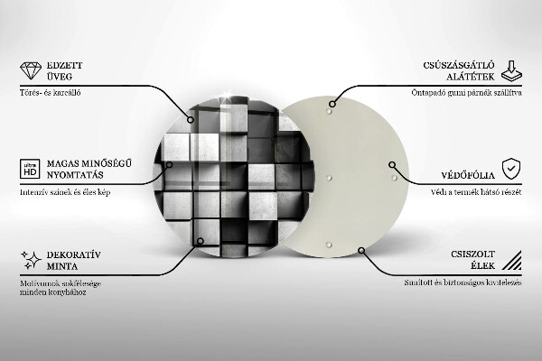 Tocător de bucătărie Pătrate 3D abstracte