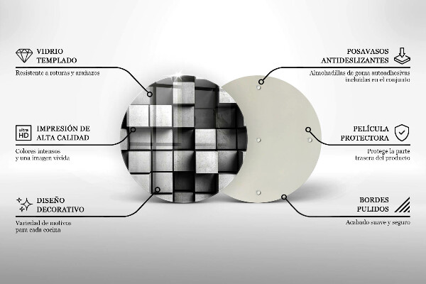 Tocător de bucătărie Pătrate 3D abstracte