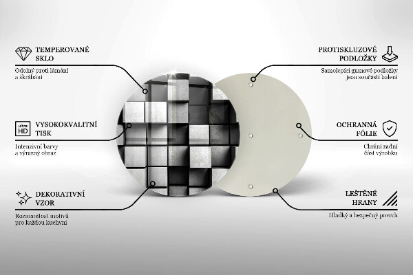 Tocător de bucătărie Pătrate 3D abstracte