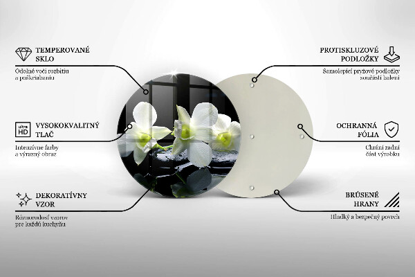 Tocător de bucătărie Flori albe în apă Zen