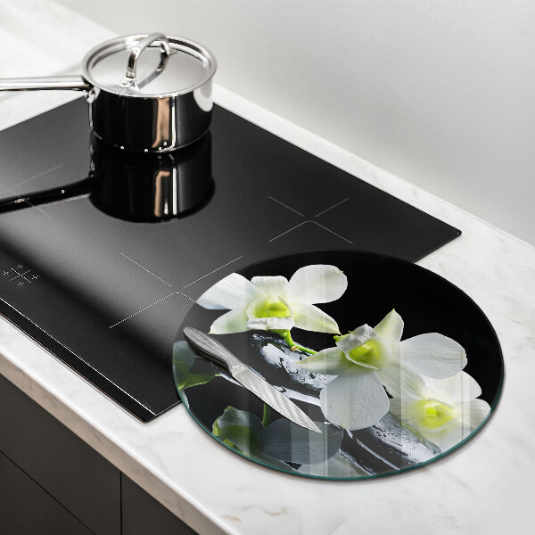 Tocător de bucătărie Flori albe în apă Zen