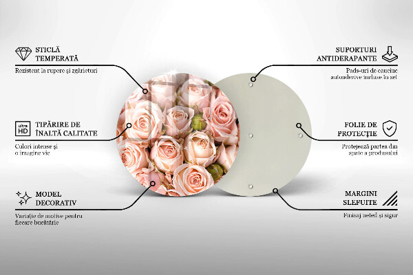 Tocător de bucătărie Buchet de trandafiri delicati
