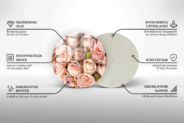 Tocător de bucătărie Buchet de trandafiri delicati