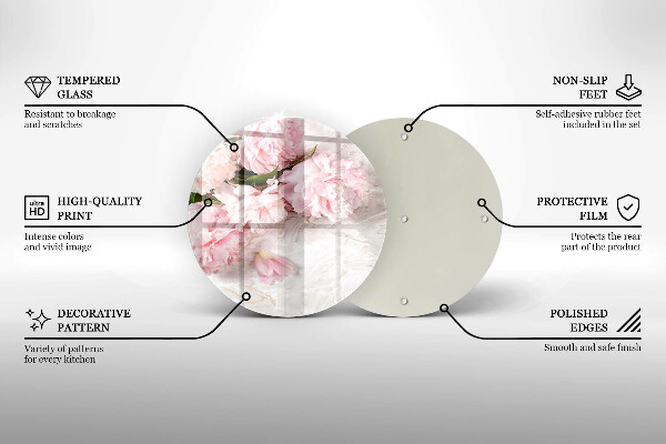 Tocător de bucătărie Flori delicate de trandafiri