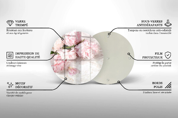 Tocător de bucătărie Flori delicate de trandafiri