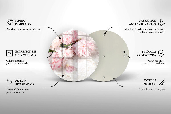 Tocător de bucătărie Flori delicate de trandafiri