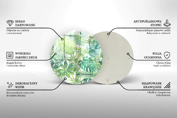 Tocător de bucătărie Acuarelă frunze boho