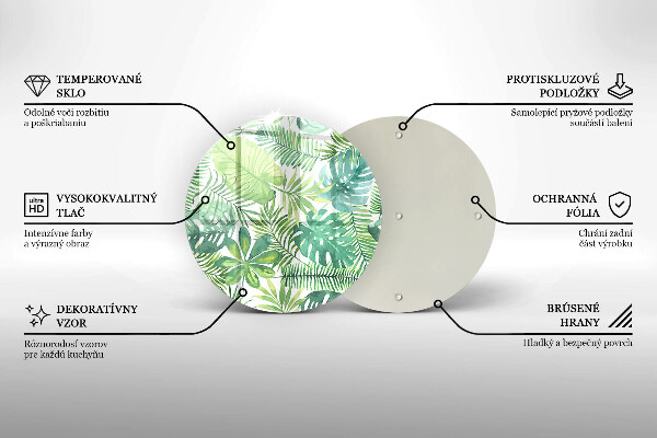 Tocător de bucătărie Acuarelă frunze boho